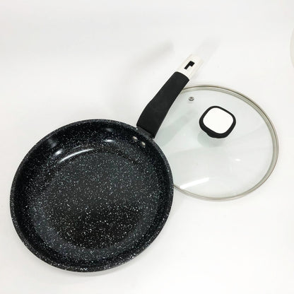 Сковорода UNIQUE UN-5114 22 см с крышкой гранит светлый многослойное покрытие