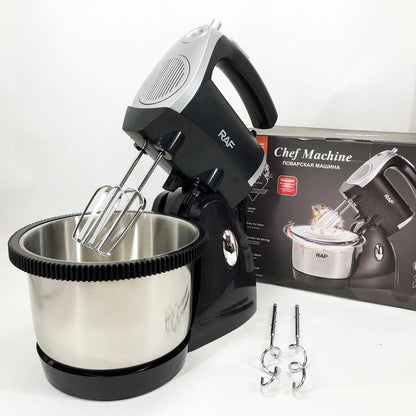 Миксер кухонный ручной RAF R.6662 с подставкой и вращающейся чашей на 3 л 5 скоростей 1000 Вт