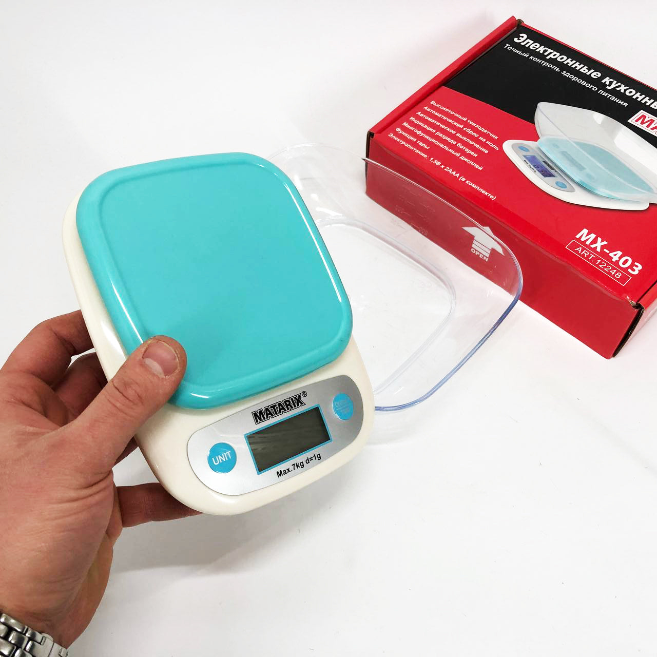 Весы кухонные MATARIX MX-403 от 1 грамма до 7кг, Кулинарные весы для взвешивания еды точные кухонные весы