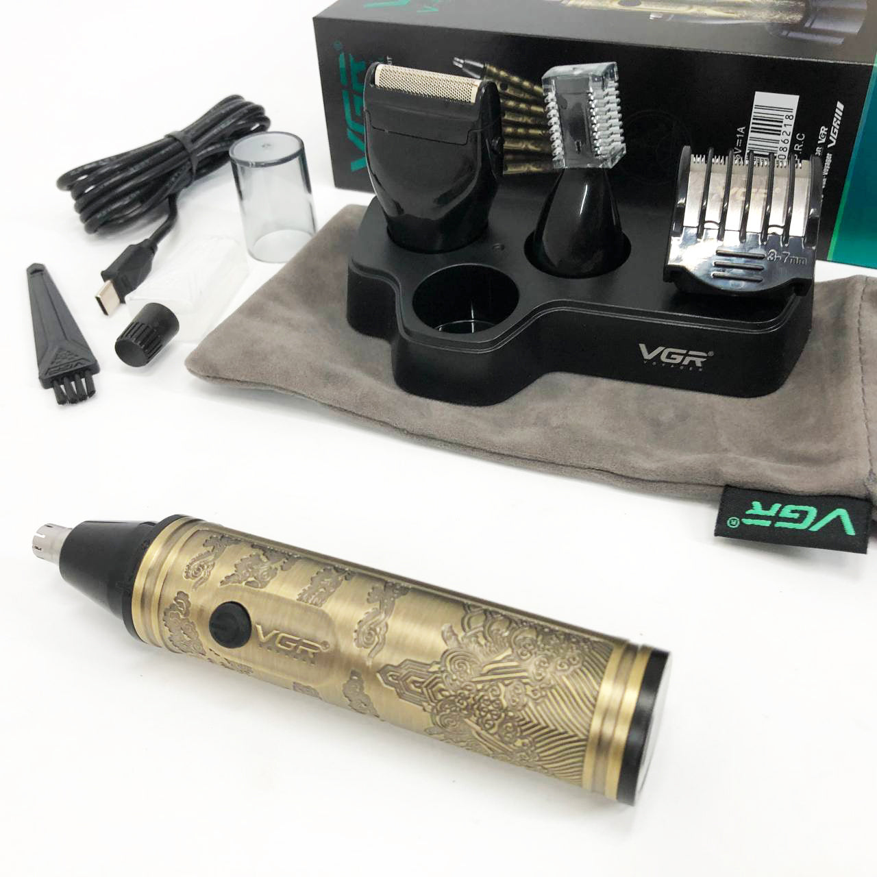 Триммер VGR 4 в 1 V-621, Мужские электробритвы для лица, Бритва для влажного удаления волос