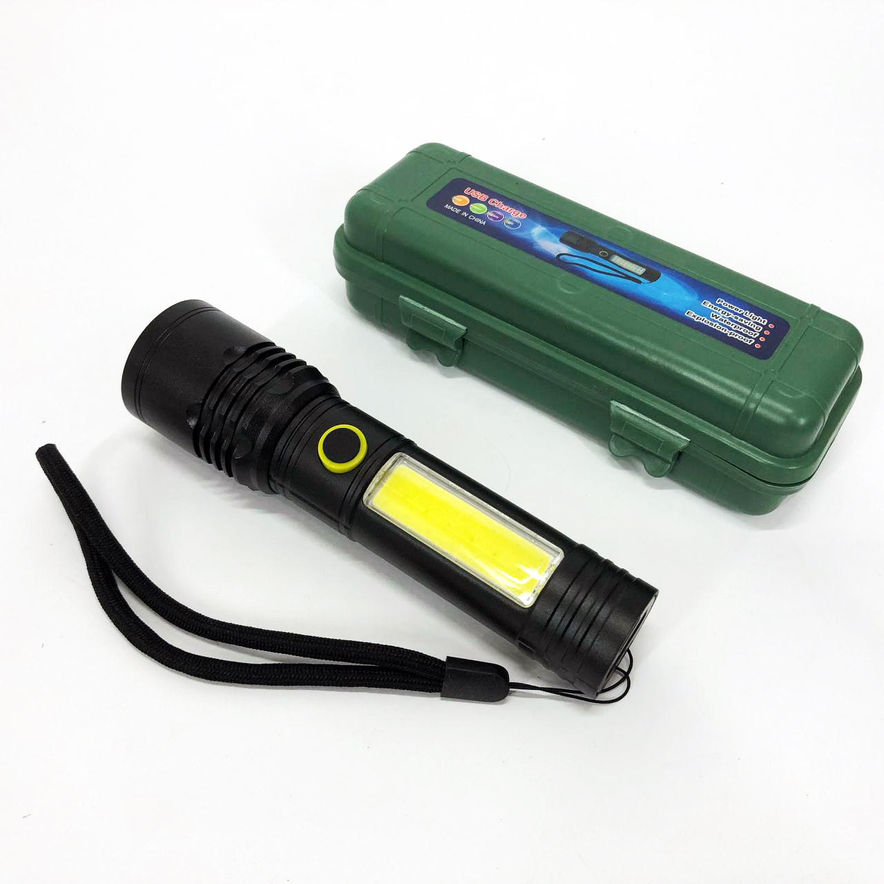 Фонарик BN-537-TG+COB (White+red), Тактичный фонарь ручной, Топ-фонарик, Фонарик полис