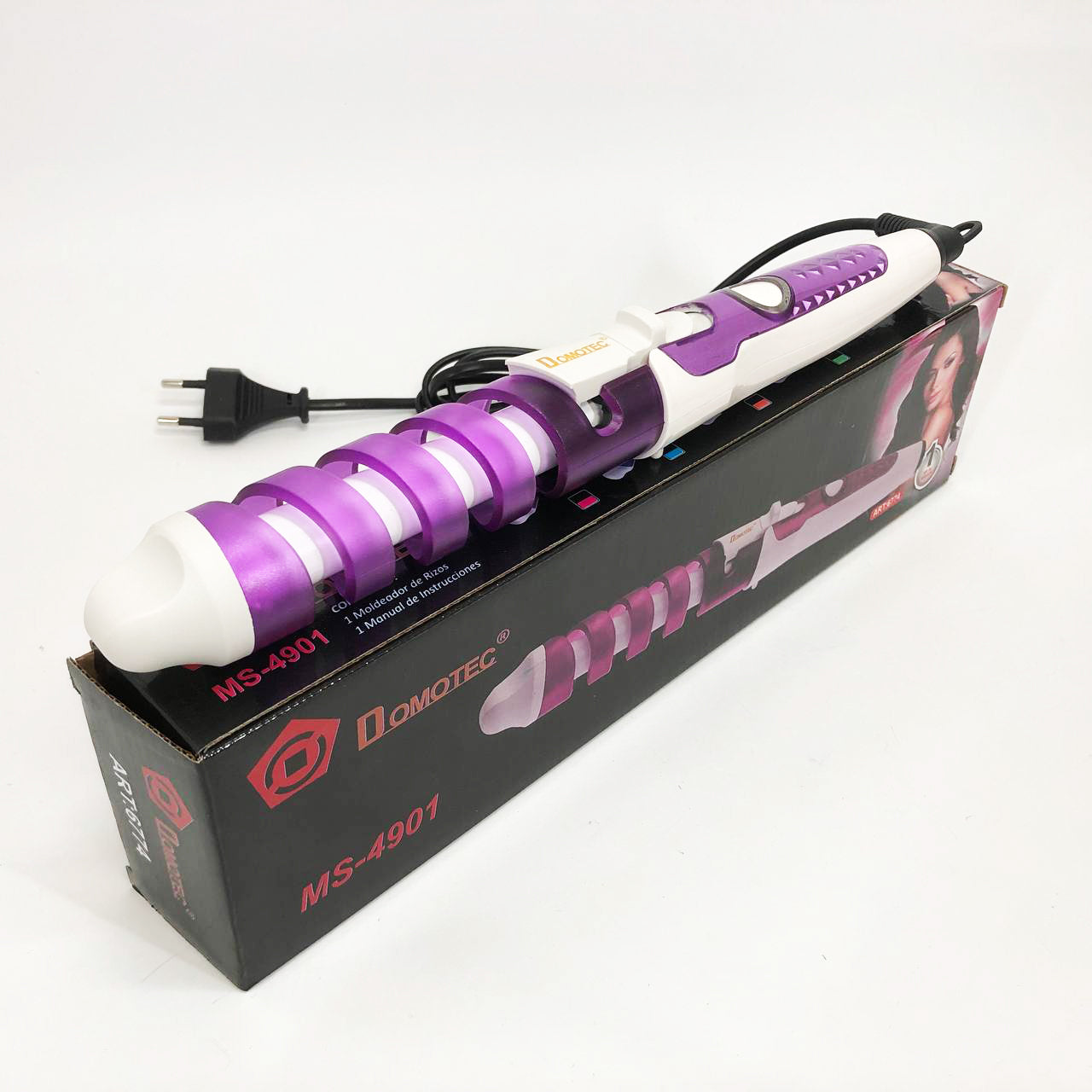 Плойка спиральная для волос Domotec MS 4901 с керамико-турмалиновым покрытием, Стайлер для завивки