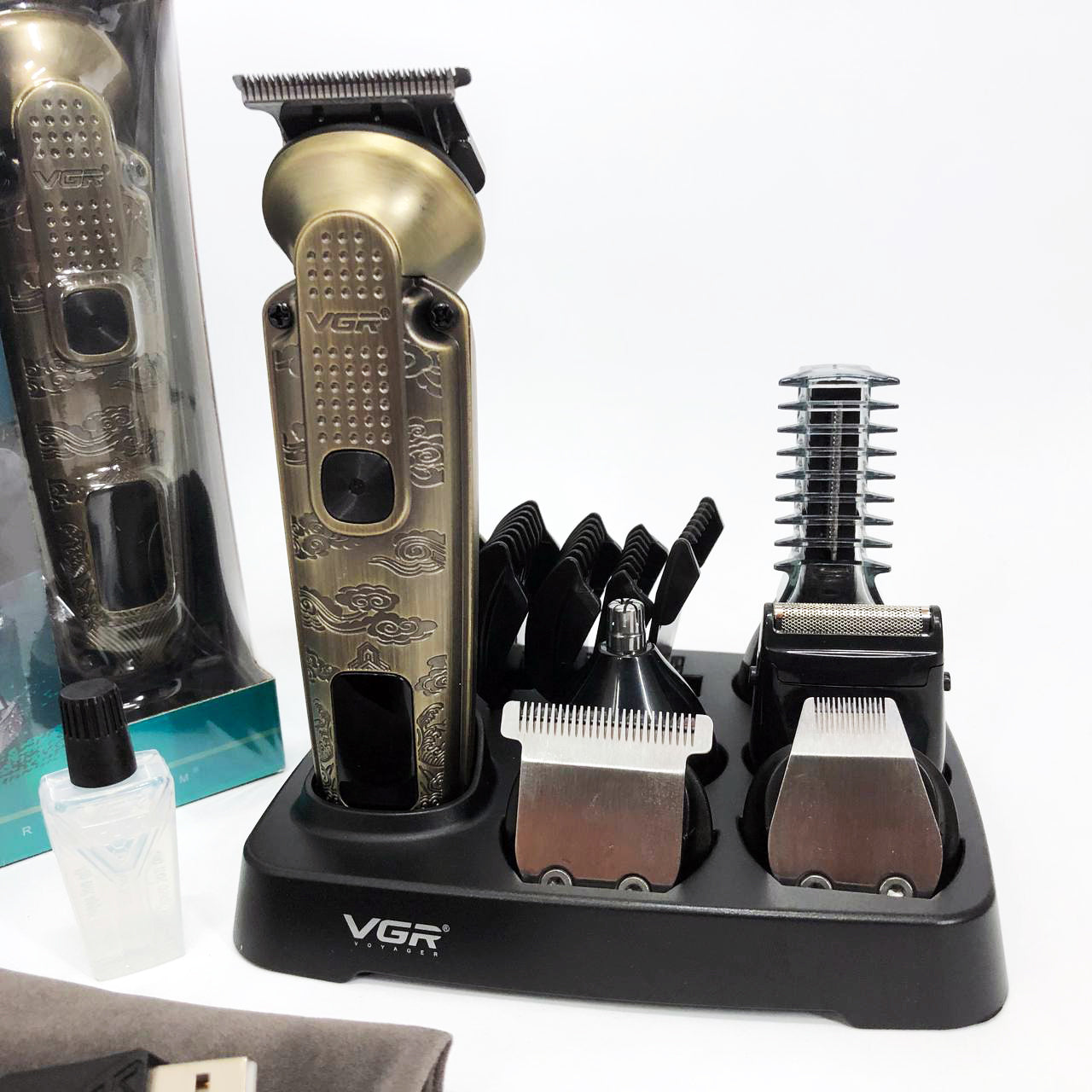 Набор для стрижки VGR 6 в 1 V-095, 16 насадок,  Многофункциональная аккумуляторная машинка для стрижки