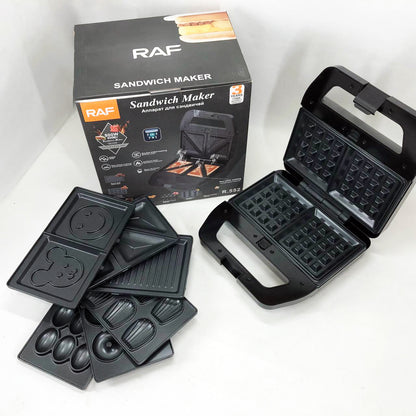 Мультимейкер RAF R.552 – 7 в 1: вафельница, гриль, сэндвичница, пончики, орешки, кексы, печенье, 800 Вт