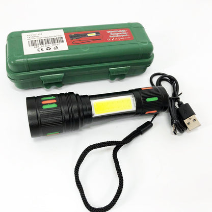 Фонарик 623-TG+COB, Переносной ручной мощный фонарь, Портативный светодиодный фонарь с зарядкой