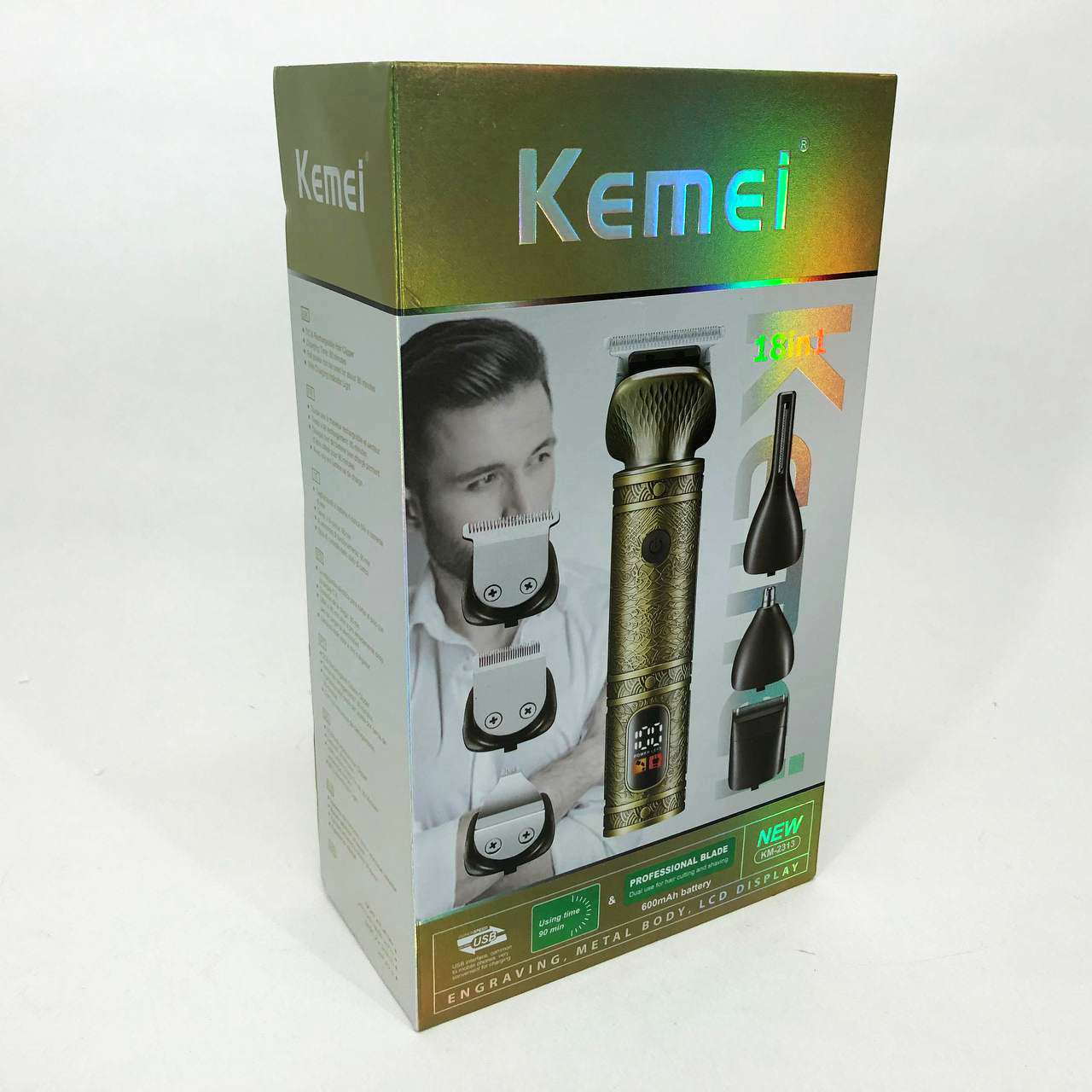 Триммер 18 в 1 Kemei KM-2313, Универсальный триммер для мужчин хорошие машинки для стрижки волос для дома