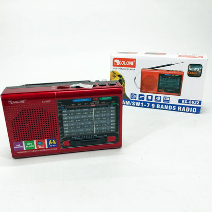 Портативная колонка радио MP3 USB Golon RX-6622. Цвет: красный