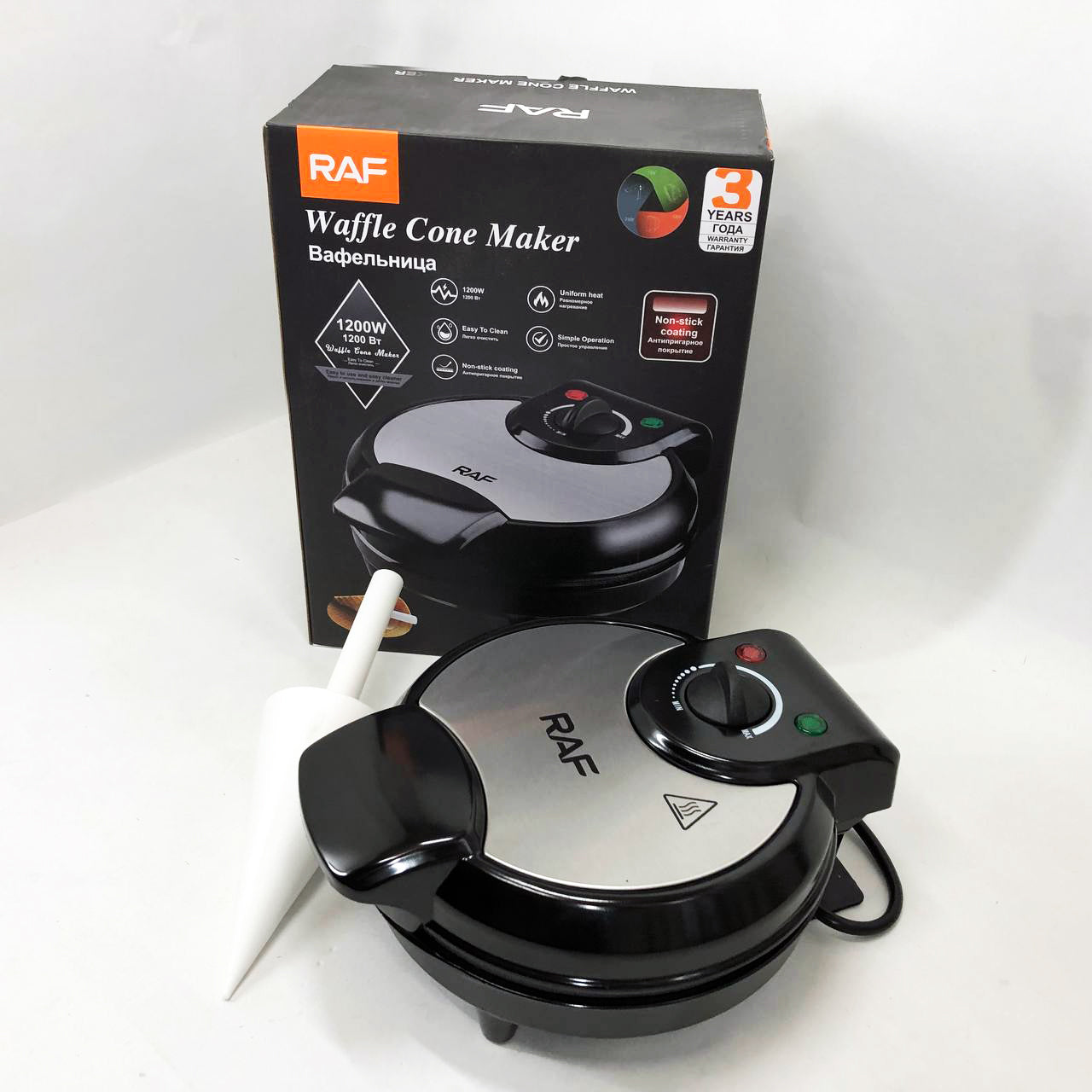 Вафельница электрическая RAF R.220, 1200 Вт с антипригарным покрытием