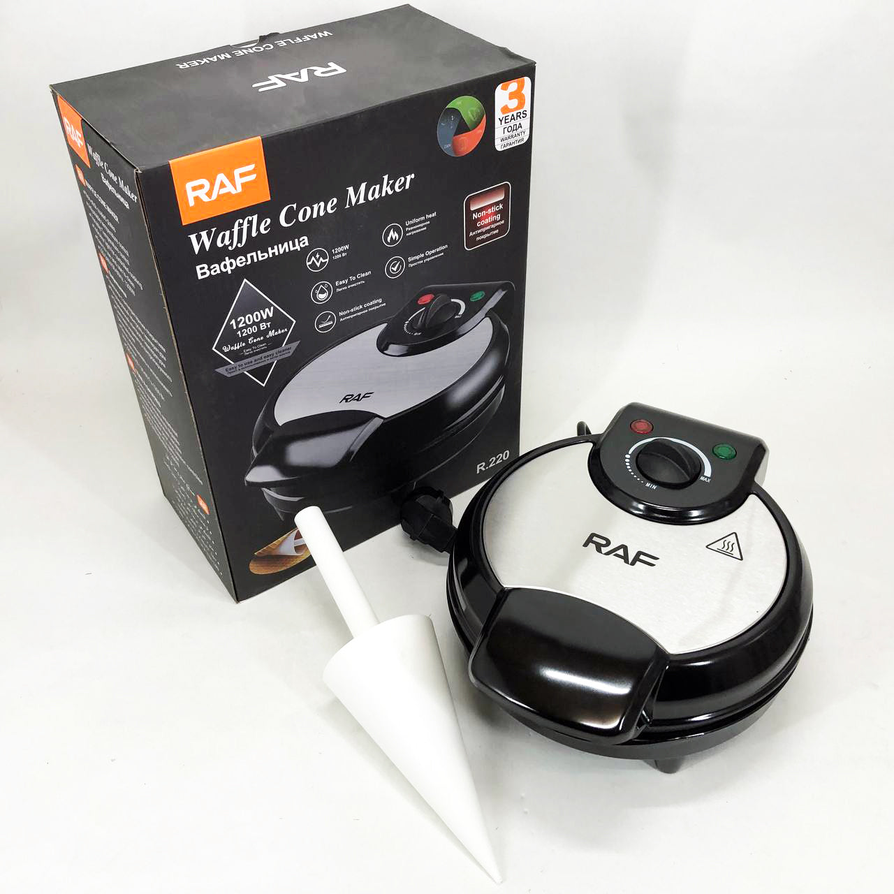 Вафельница электрическая RAF R.220, 1200 Вт с антипригарным покрытием