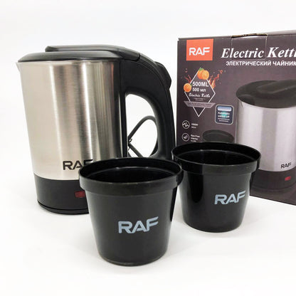 Электрочайник от 220В компактный RAF R-7887 с двумя чашками в комплекте 1000 Вт