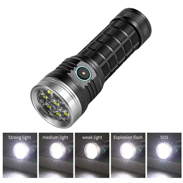 Фонарик компактный PLD W5185-8XHP360, Высококачественный фонарик, Долговечный светодиодный фонарь