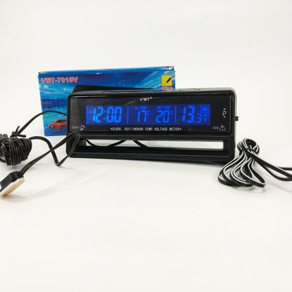 Автомобильные часы с термометром и вольтметром VST-7010V