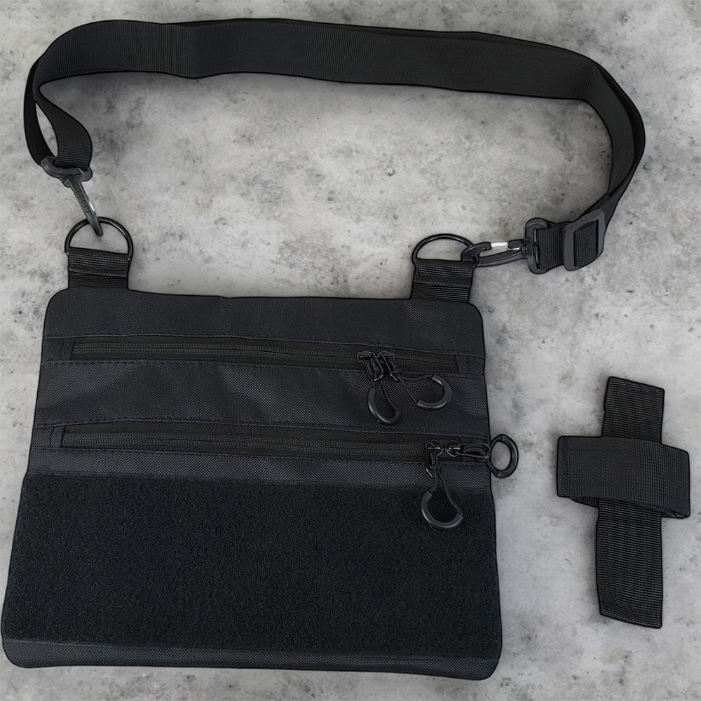 Сумка тактична чорна для прихованого носіння з кобурою, чоловічий месенджер із кордури