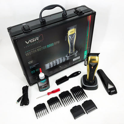 Машинка для стрижки VGR V-015 аккумуляторная беспроводная профессиональная 6 насадок