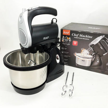 Миксер кухонный ручной RAF R.6662 с подставкой и вращающейся чашей на 3 л 5 скоростей 1000 Вт
