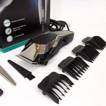 Машинка для стрижки VGR V-130 проводная профессиональная с насадками для окантовки триммер для волос