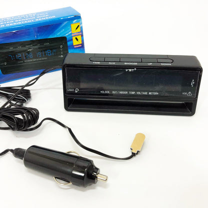 Автомобильные часы с термометром и вольтметром VST-7010V