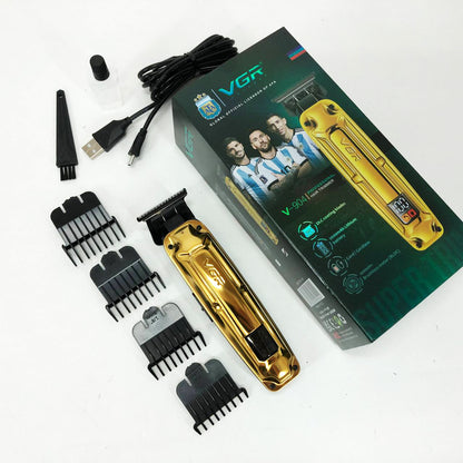 Аккумуляторная машинка VGR V-904 для стрижки волос VGR, машинка с дисплеем и сменными насадками