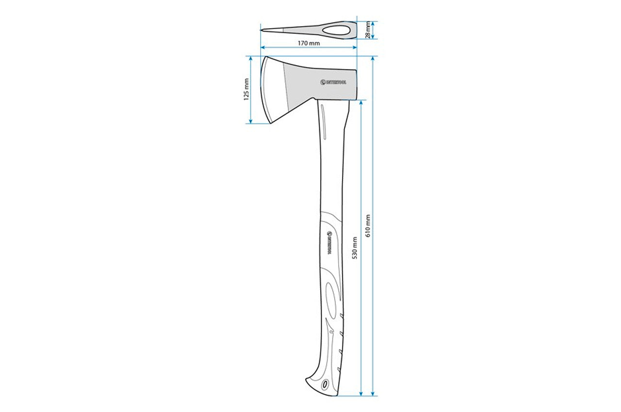 Сокира Intertool - 1000 г ручка фібергласс