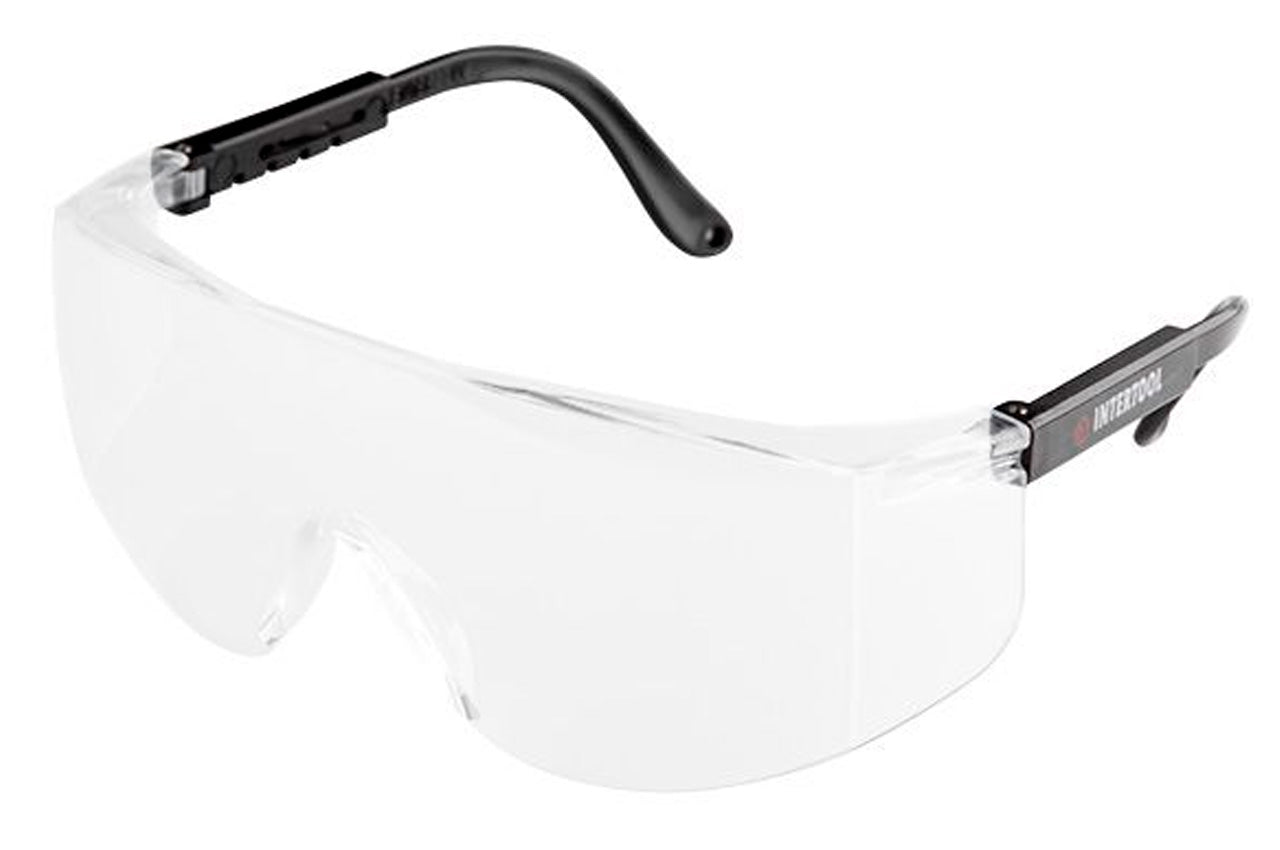 Очки защитные Intertool - регулируемые ушки поликарбонат прозрачные