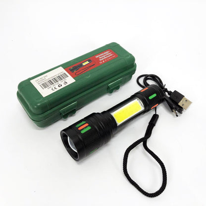 Фонарик 623-TG+COB, Переносной ручной мощный фонарь, Портативный светодиодный фонарь с зарядкой