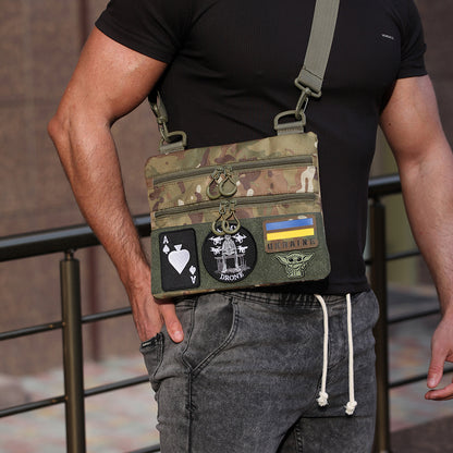 Сумка-кобура наплечна мультикам з липучкою для шевронів, тактична сумка чоловіча з кордури
