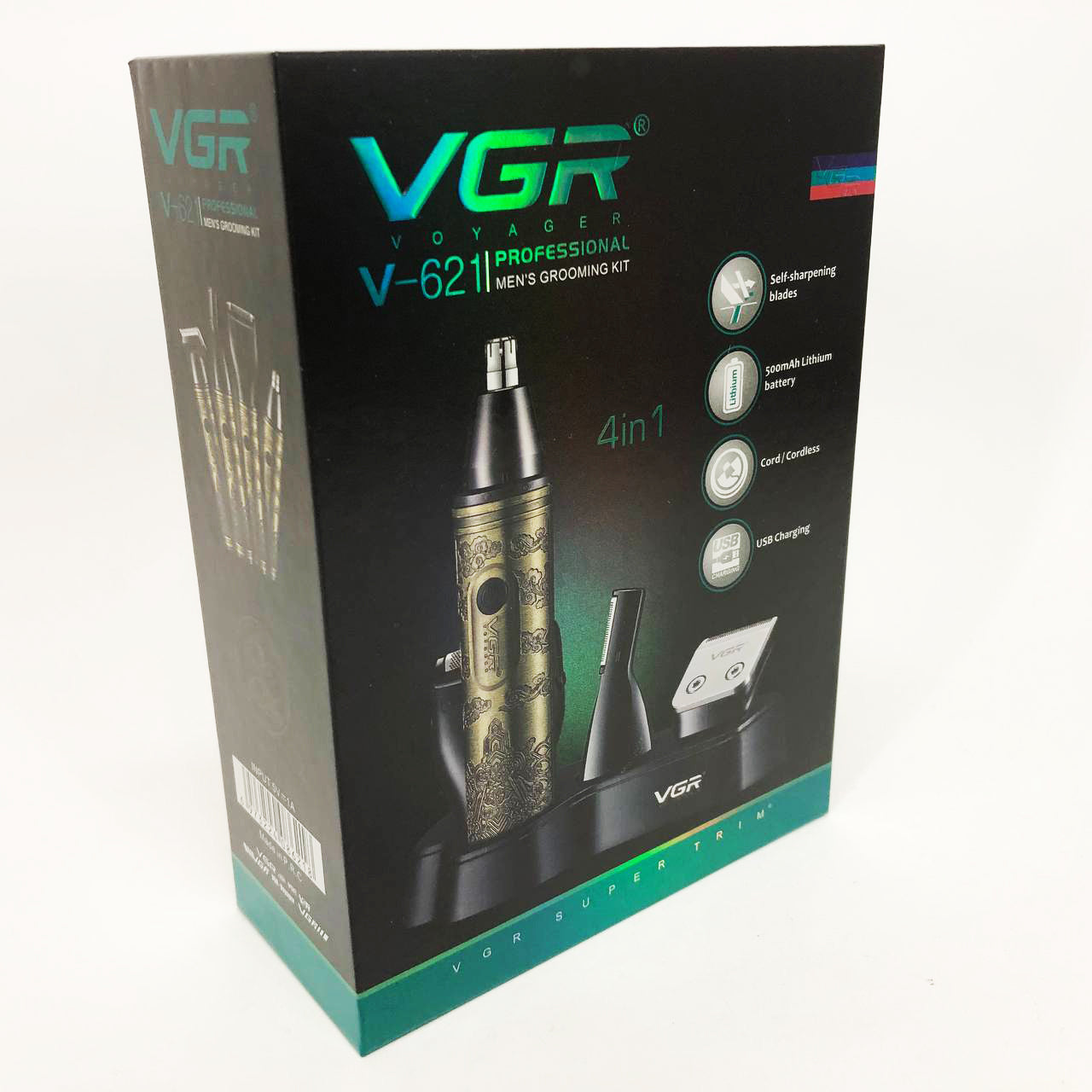 Триммер VGR 4 в 1 V-621, Мужские электробритвы для лица, Бритва для влажного удаления волос