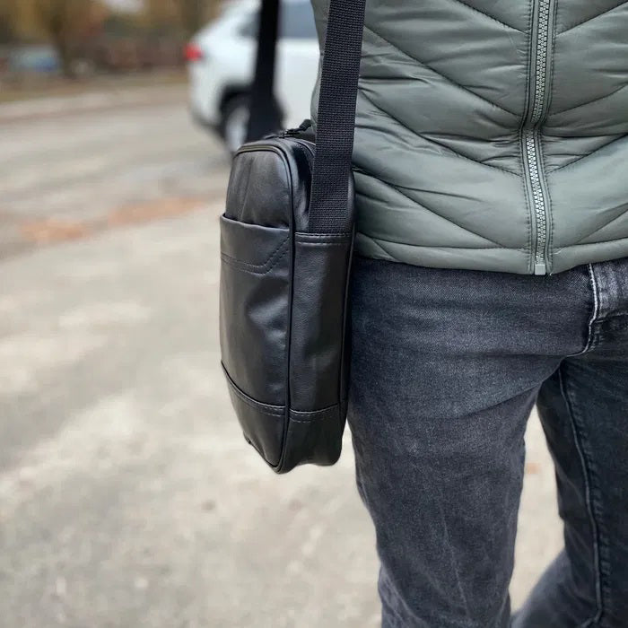 Мессенджер классический из эко кожи гладкой, Сумка через плечо кэжуал мужская, Деловая сумка мессенджер