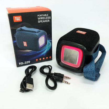 Портативная Bluetooth колонка TG339 5W с RGB подсветкой, Аккумуляторная колонка для музыки. Цвет: черный