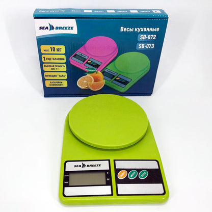Весы кухонные SeaBreeze SB-073, Электрические кухонные весы, Точные кухонные весы. Цвет: зеленый