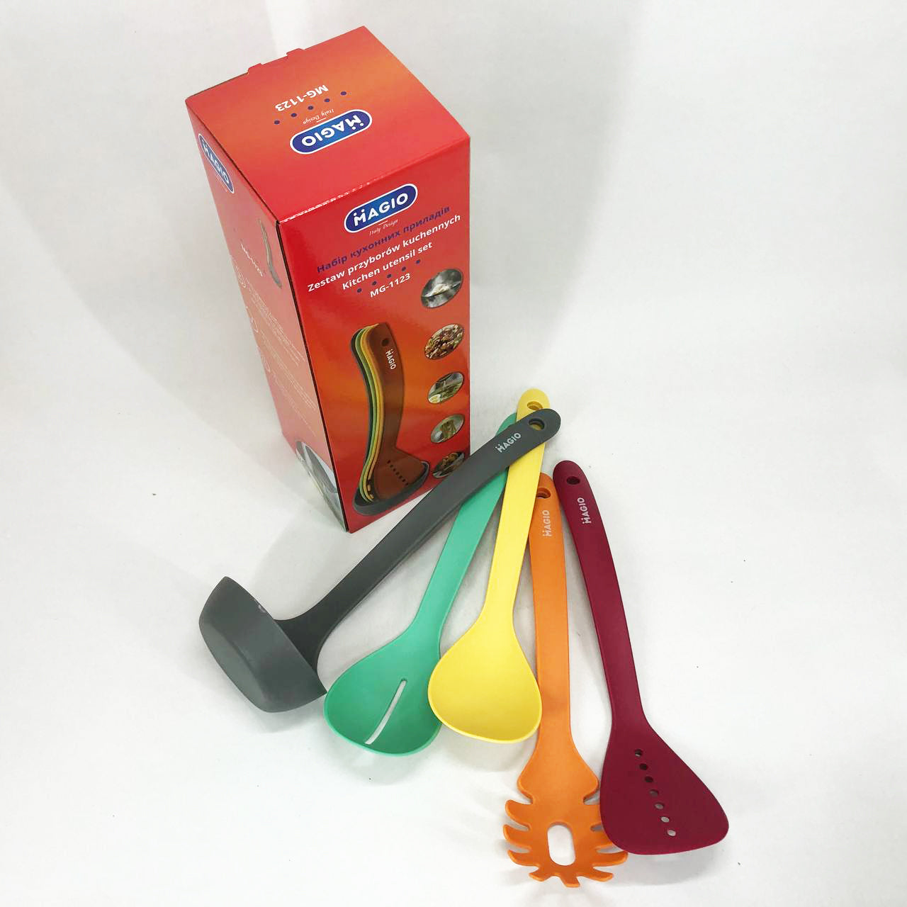 Набор кухонных принадлежностей Magio MG-1123 5 предметов, Силиконовый кухонный набор поварешек