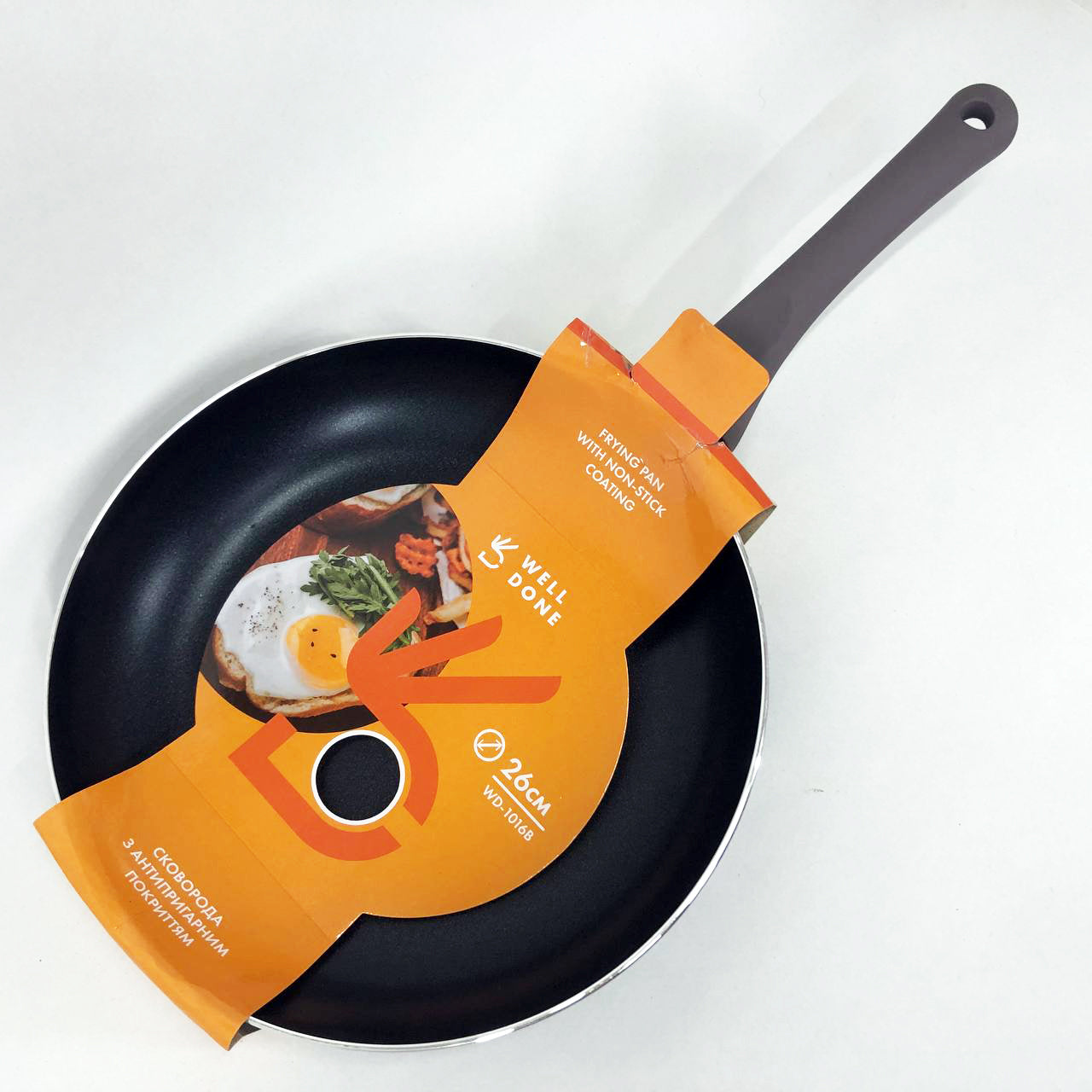Сковорода алюминиевая 26 см WELL DONE WD-1016B индукция, сковорода с толстым дном