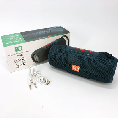 Портативная Bluetooth колонка TG341 со шнурком, Беспроводная колонка портативная мощная. Цвет: синий