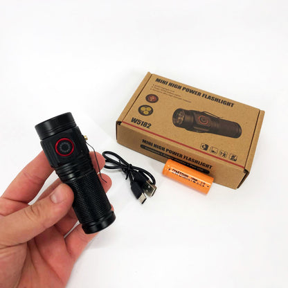 Фонарь PLD W5182-3XHP360, Ручной фонарик led, Водонепроницаемый фонар, Карманный фонарь с usb зарядкой