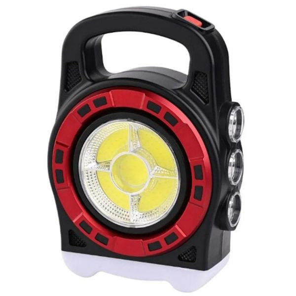 Переносной фонарь прожектор 6678С-3LED+5COB с солнечной панелью и функцией Power Bank, ручной прожектор