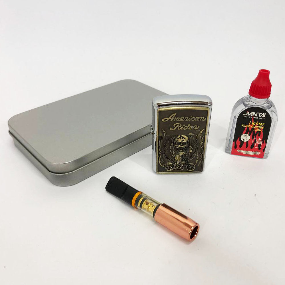 Зажигалка бензиновая в подарочной коробке N2, подарочные зажигалки, зажигалка для курения в подарок