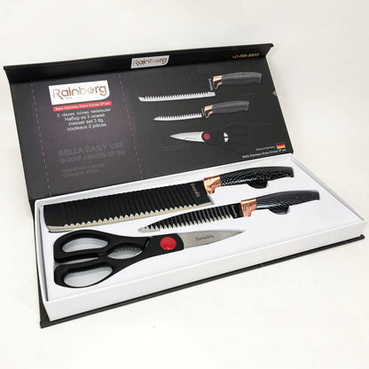 Набор кухонный ножей Rainberg RB-8803 3 в 1 из нержавеющей стали с керамическим покрытием