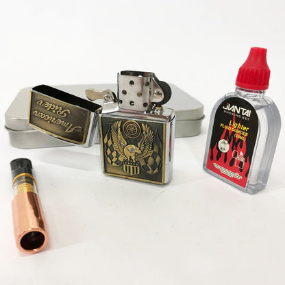 Зажигалка бензиновая в подарочной коробке N4, зажигалка в подарочном футляре, подарок зажигалка парню