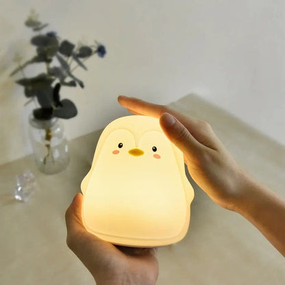 Силиконовый ночник Пингвин с сенсорным управлением 7 цветов