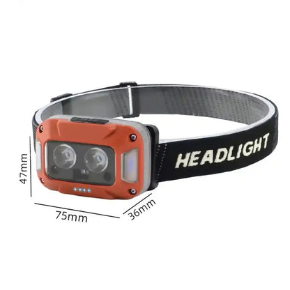 Фонарь налобный WH-0218-XPG(white+yellow)+SMD(red), Налобный фонарь для туризма рыбалки и охоты