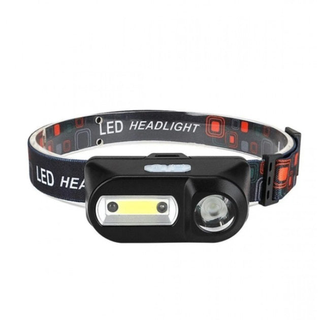 Фонарь налобный BL-1804A COB XPE с датчиком движения, Фонарь аккумуляторный для рыбалки