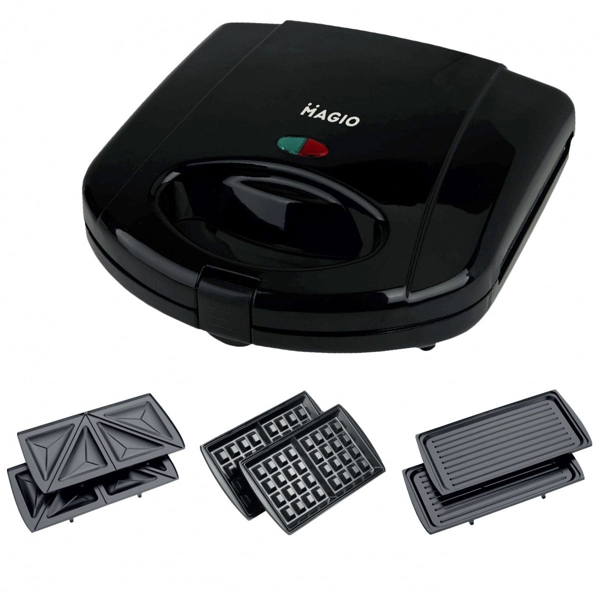 Мультимейкер (бутербродница-вафельница-гриль) Magio MG-363, Бутербродница 4в1, Сендвичница, Мультимейкер