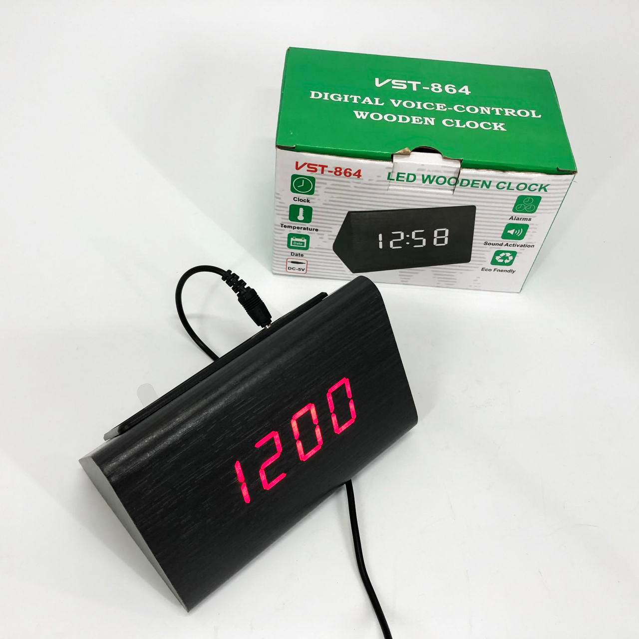 Часы настольные VST-864 с красной подсветкой, Светодиодные настольные дорожные электронные часы