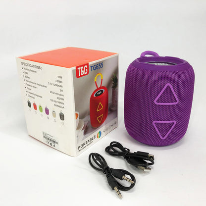 Портативная колонка TG655 5W с RGB подсветкой и ремешком, Аккумуляторная для музыки. Цвет: фиолетовый