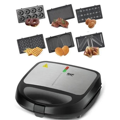 Мультимейкер 6в1 RAF R.541 Гриль прижимной сэндвичница вафельница орешник бутербродница