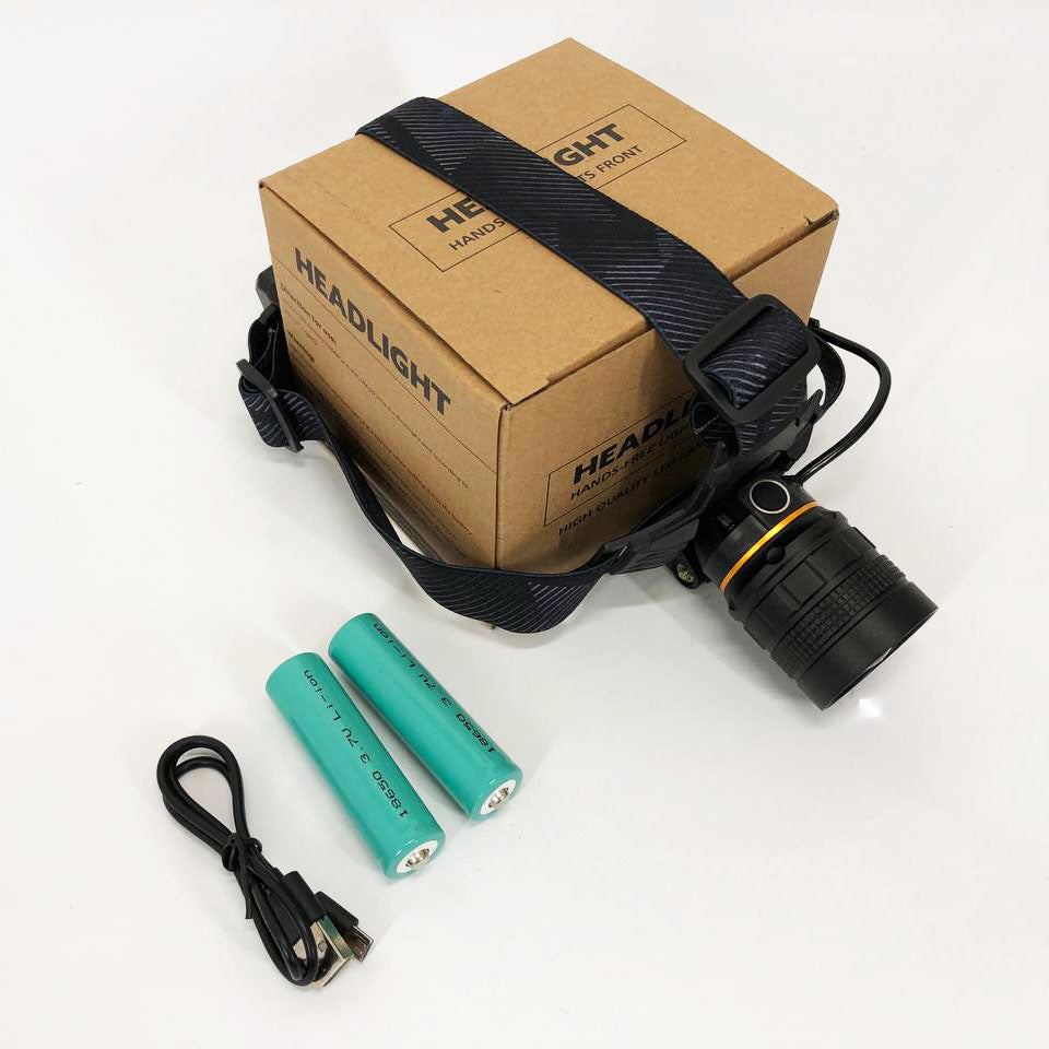 Яркий налобный фонарь Bailong BL-8076-2-GT100, Фонарь аккумуляторный для рыбалки, Фонарь на голову