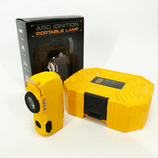 Многофункциональный армейский фонарь D50-SMD индикация заряда, зажигалка. Цвет: желтый