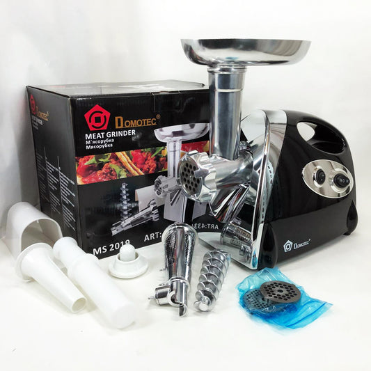 Мясорубка электрическая с соковыжималкой Domotec MS-2019 2400W. Цвет: черный