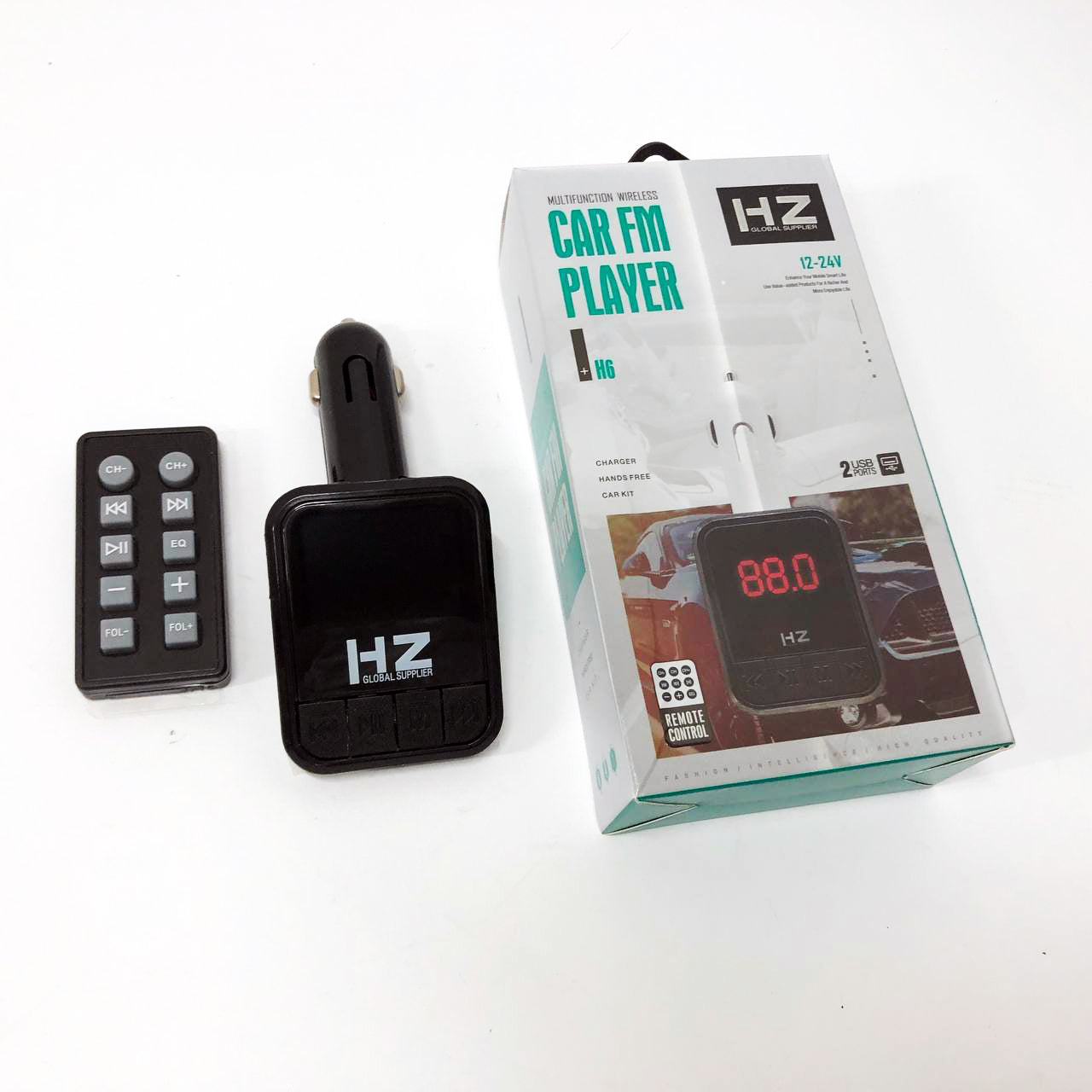 Автомобильный FM трансмиттер Bluetooth HZ H6-12-24V модулятор с microSD, USB, Hands Free + Пульт