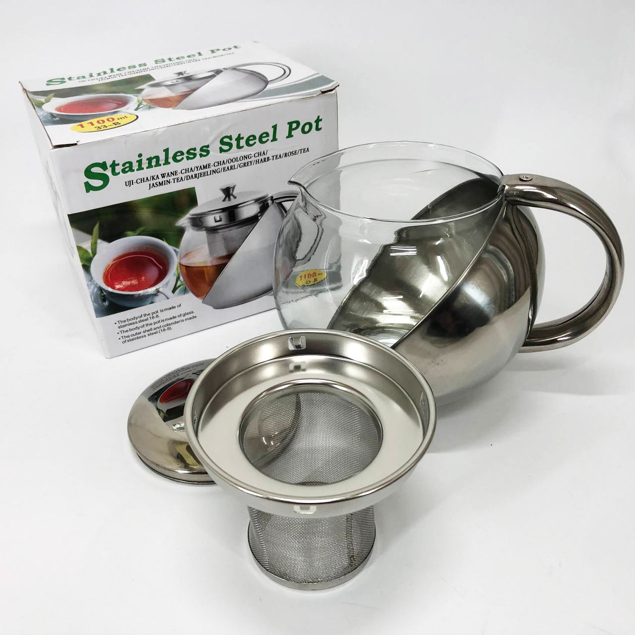 Заварник UNIQUE UN-1164 1.10 л, Чайник заварочный стеклянный качественный на кухню, Красивый заварник